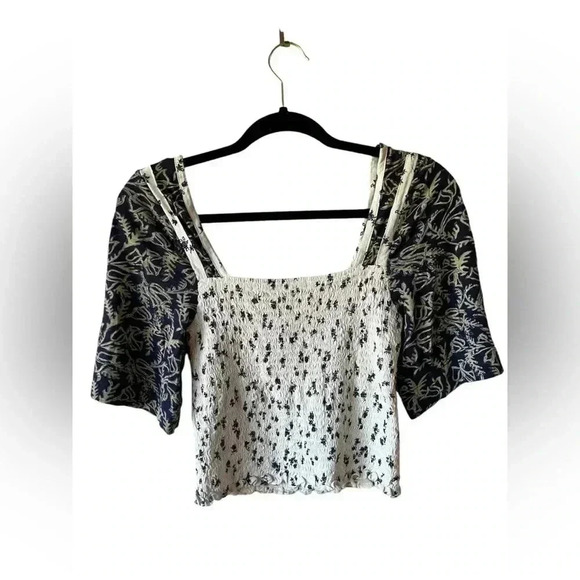Free People Marigold Mix Print Top S - Picture 5 of 5